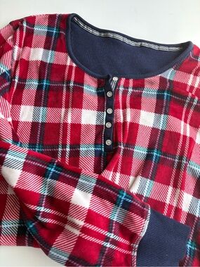 Nautica Red Plaid Long-Sleeve Pajama Set